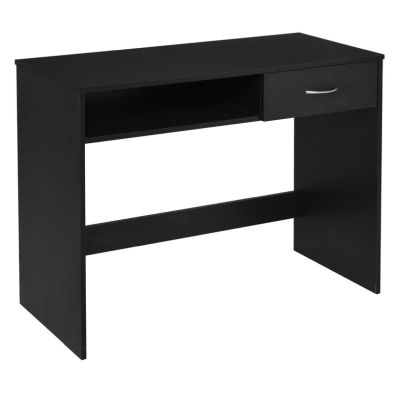 See more information about the Homcom Compact Computer Desk Study Table With Drawer And Storage Compartment Writing Workstation Black