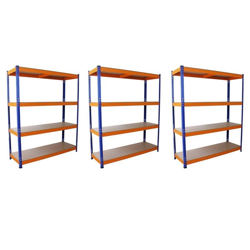 Steel Shelving Units 180cm - Blue & Orange Set Of Three S-Rax 150cm by Raven
