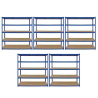 See more information about the Steel Shelving Units 180cm - Blue Heavy Duty Set Of Five Extra Wide T-Rax 160cm by Raven