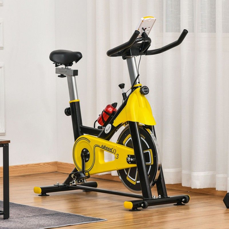 Homcom Cardio Exercise Bike with Belt Drive Adjustable Resistance Seat Handlebar LCD Display