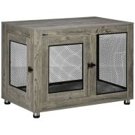 See more information about the Pawhut Two-In-One Dog Cage & Side Table With Two Doors Cushion For Large Dogs