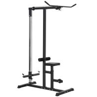 See more information about the Homcom Exercise Pulley Machine Power Tower with Adjustable Seat Cable Positions