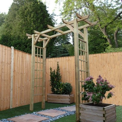 See more information about the Mercia 6' 10" x 2' 4" Flat Garden Arch - Premium Pressure Treated