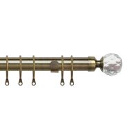 See more information about the Pristine 170-300cm Extendable Curtain Pole Set Crystal Finial Antique Brass - 25-28mm