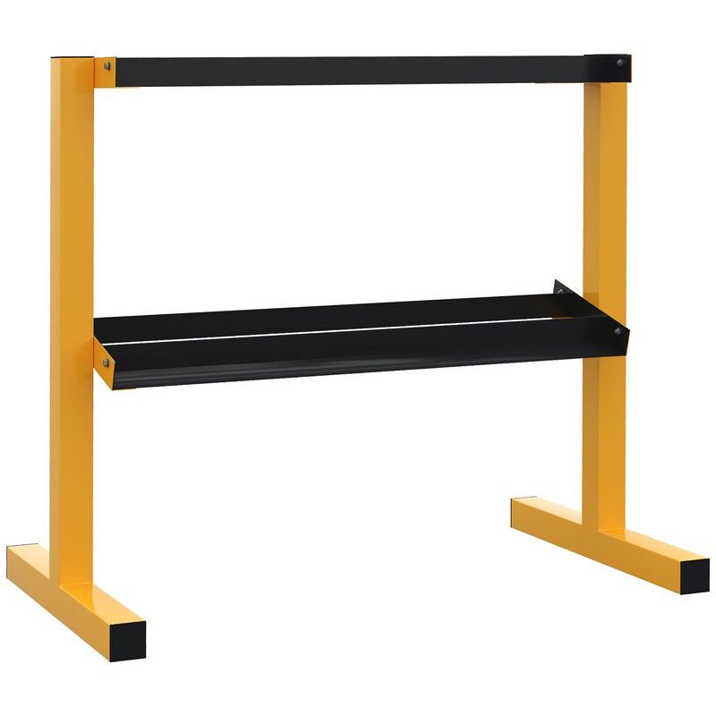 2 Tier 270kg Capactity Weight Rack Steel Yellow & Black by Sportnow