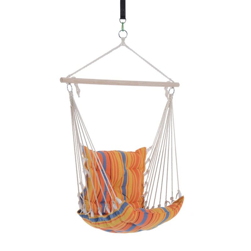 Outsunny Outdoor Hanging Rope Chair With Soft Padded Seat & Backrest