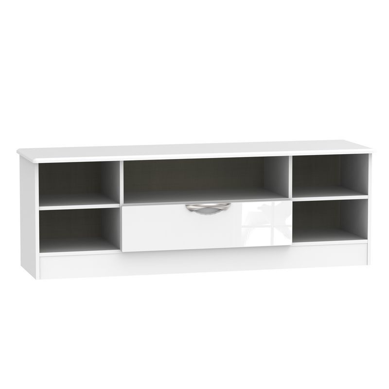 Weybourne Large Cupboard White 5 Shelves 1 Drawer