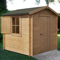 See more information about the Shire Camelot 8' 3" x 7' 11" Apex Log Cabin - Premium 19mm Cladding Log Clad