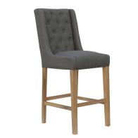 See more information about the Pair of Lancelot Dining Chairs Oak & Metal Dark Grey