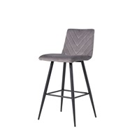 See more information about the Pair of Retro Bar Stools Metal & Fabric Dark Grey