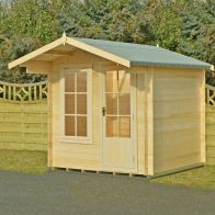 See more information about the Shire Crinan 8' 3" x 10' 11" Apex Log Cabin - Premium 19mm Cladding Log Clad