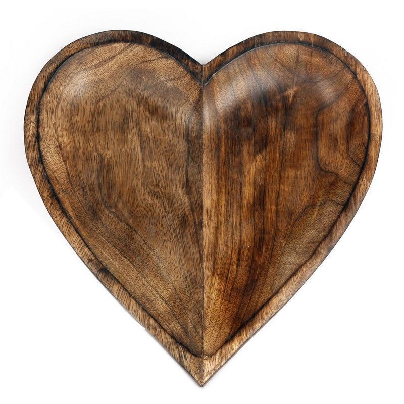 Heart Bowl Wood - 30.5cm