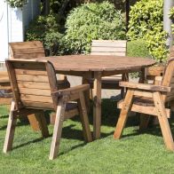 See more information about the Charles Taylor 6 Seat Circular Table & Chairs Scandinavian Redwood Garden Furniture