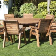 See more information about the Charles Taylor 8 Seat Circular Table & Chairs Scandinavian Redwood Garden Furniture