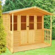 See more information about the Shire Houghton 6' 8" x 7' 4" Apex Summerhouse - Premium Dip Treated Shiplap