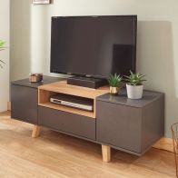 See more information about the Modena TV Unit Grey 1 Shelf 1 Drawer 2 Doors