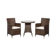 See more information about the Nevada Rattan Garden Bistro Set by Royalcraft - 2 Seats Ivory Cushions