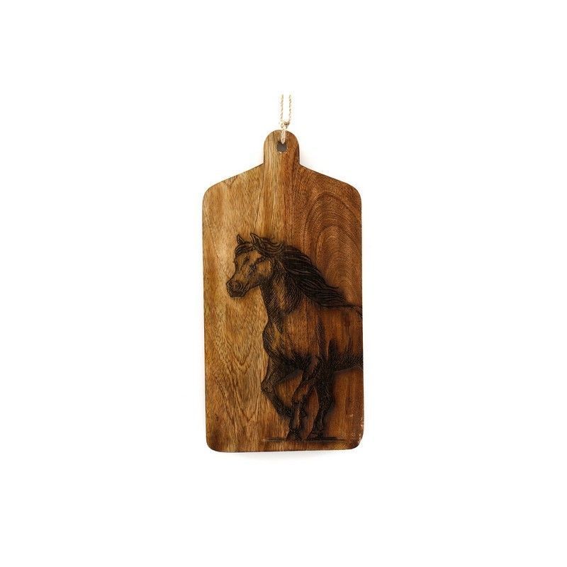 Chopping Board Wood with Horse Pattern - 30cm