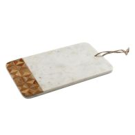 See more information about the Chopping Board Marble & Wood White with Geometric Pattern - 40cm