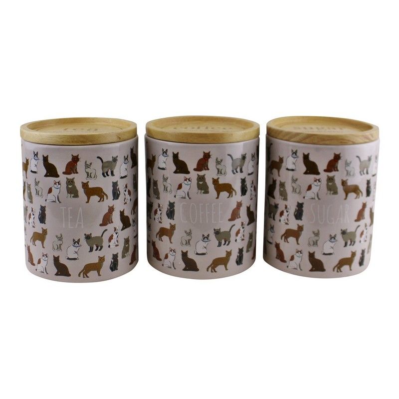 3 x Ceramic Jars 14cm - Natural