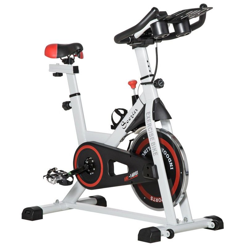 Homcom Exercise Cycling Bike Indoor Stationary Cardio Workout Fitness Racing Machine W/ Adjustable Resistance