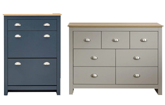 grey furniture - grey & oak furniture - blue furniture - blue & oak furniture