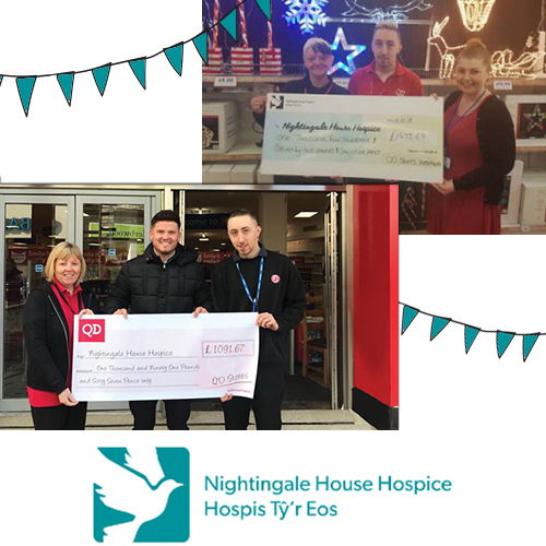 Cheques being handed to Nightingale House Hospice