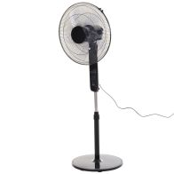 See more information about the 17" Oscillating Three Speed Adjustable Height Pedestal Fan With Remote Black by Homcom