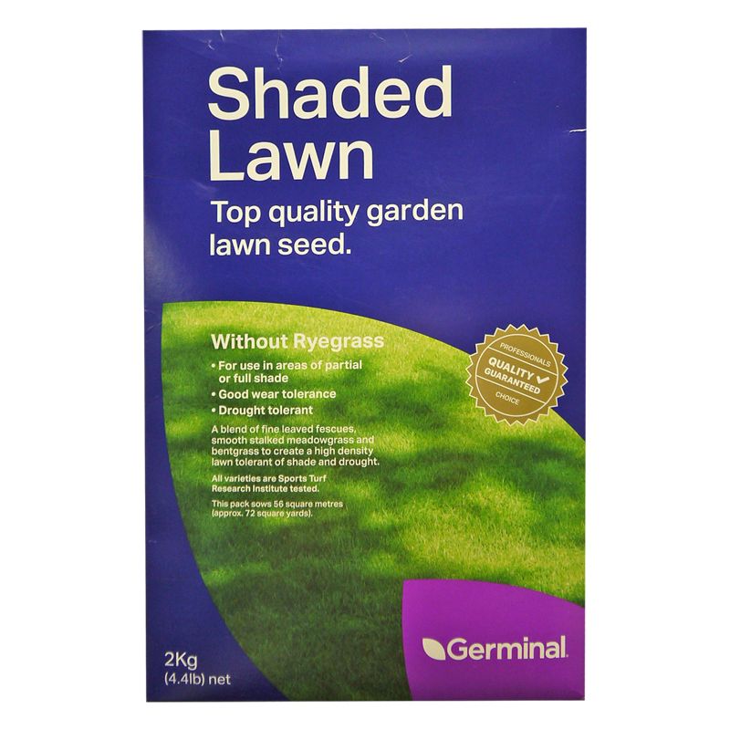 2Kg Shaded Lawn Seed Without Ryegrass 56 Square Metres Coverage