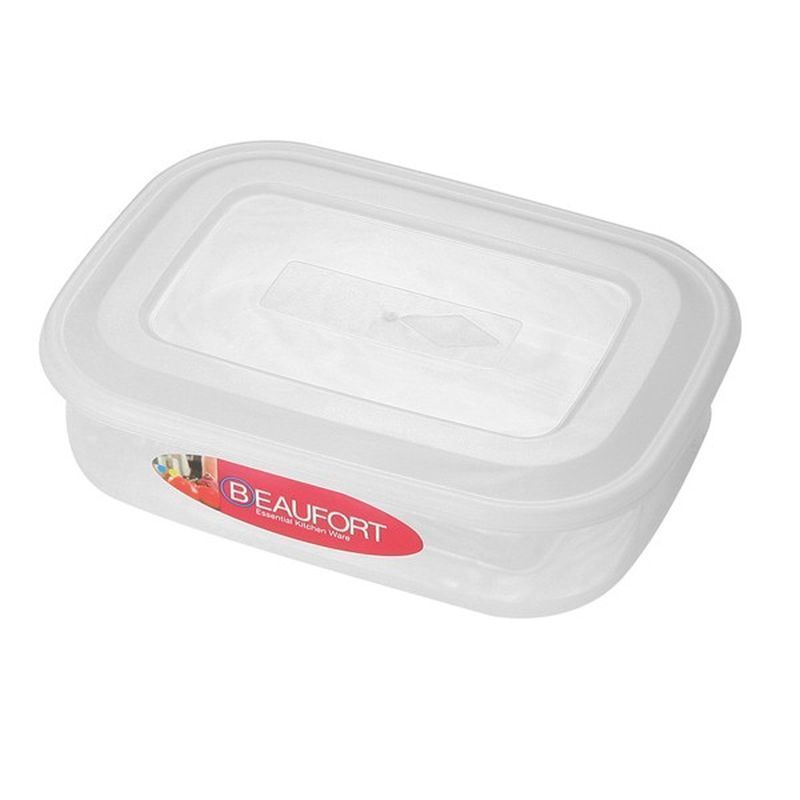 Plastic Food Container Rectangle 1 Litre - Clear by Beaufort