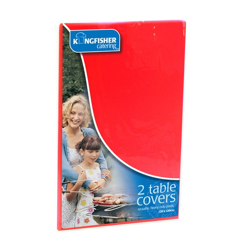 Kingfisher Plastic Tablecloths (Pack 2) - Red