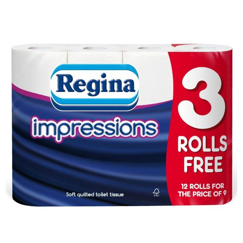 Regina White Impressions Toilet Tissue 12 Pack