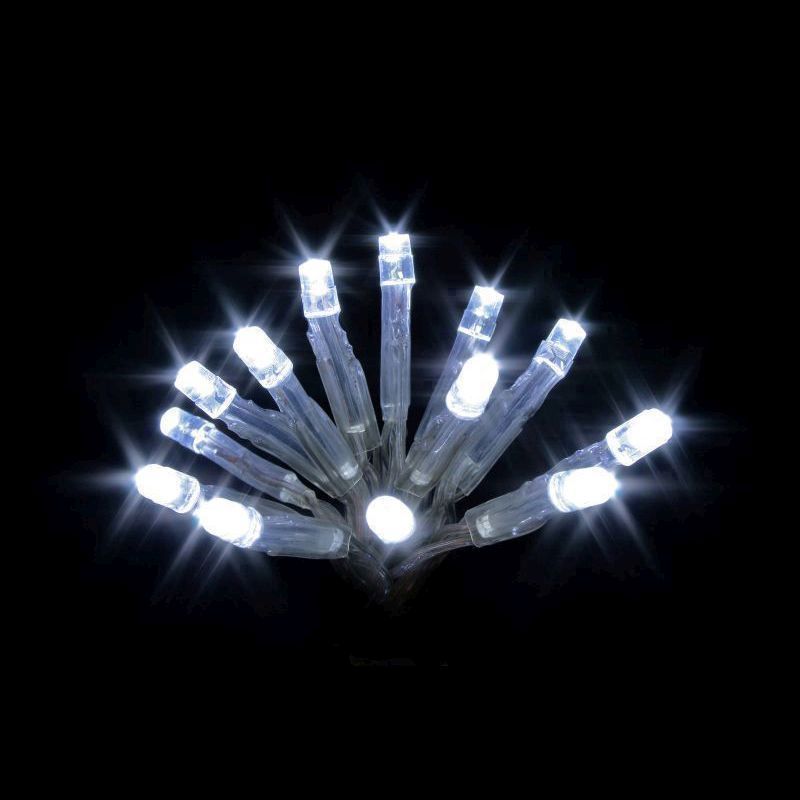 20 LED Ice White Indoor Festive Fairy Lights Battery 2m