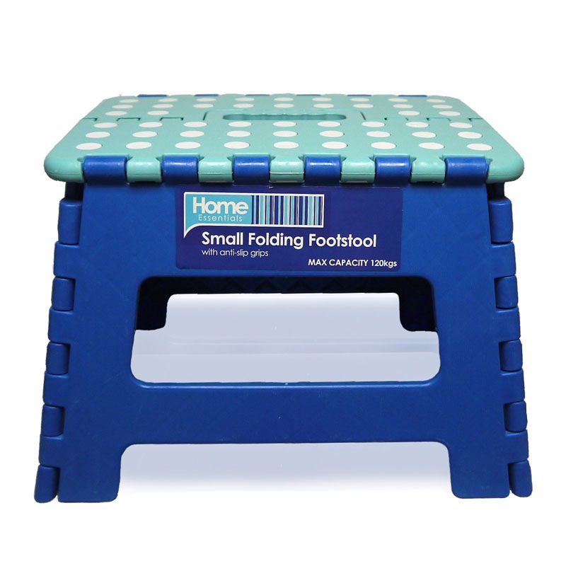 Home Essentials Small Folding Stool - Blue With White Spots