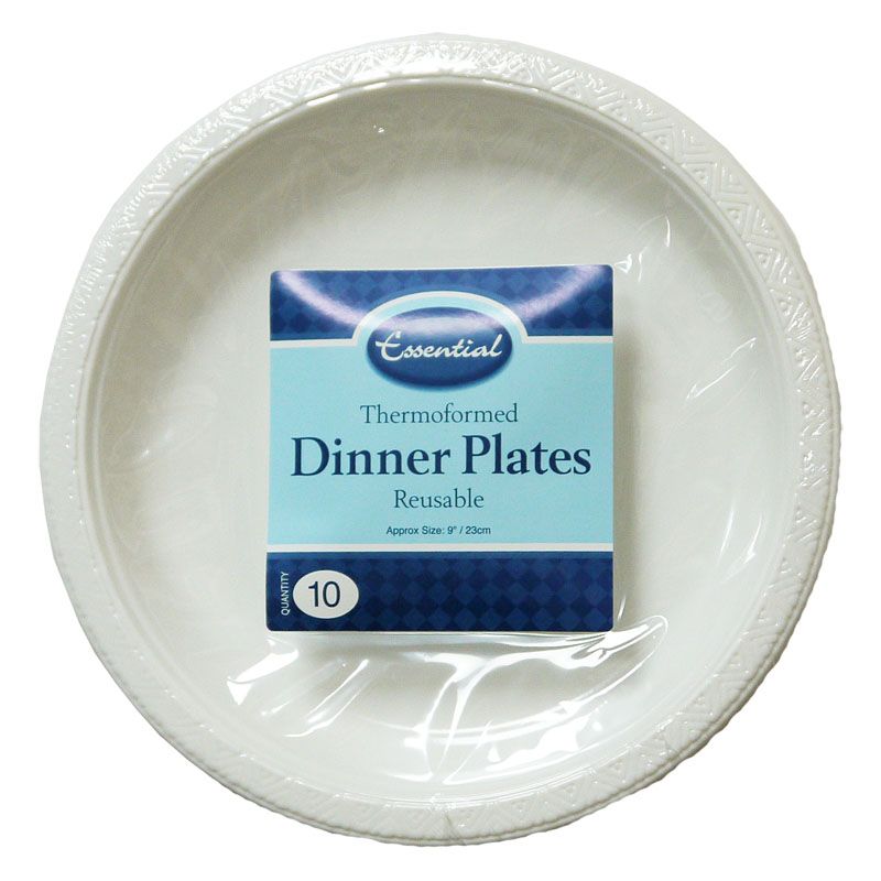 Thermoform Dinner Plate 23cm 10pack - White