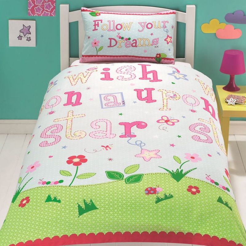 Dream and Snooze Single Duvet Cover Girls Wish Upon A Star
