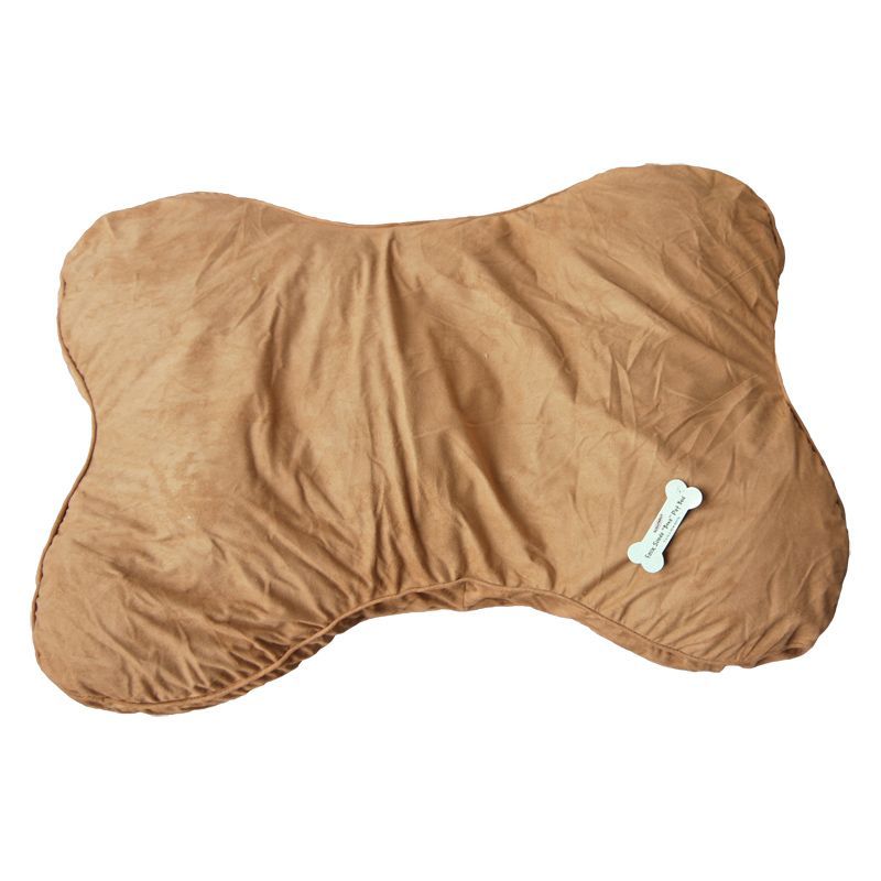 Bone shaped Faux Suede Pet Bed Brown