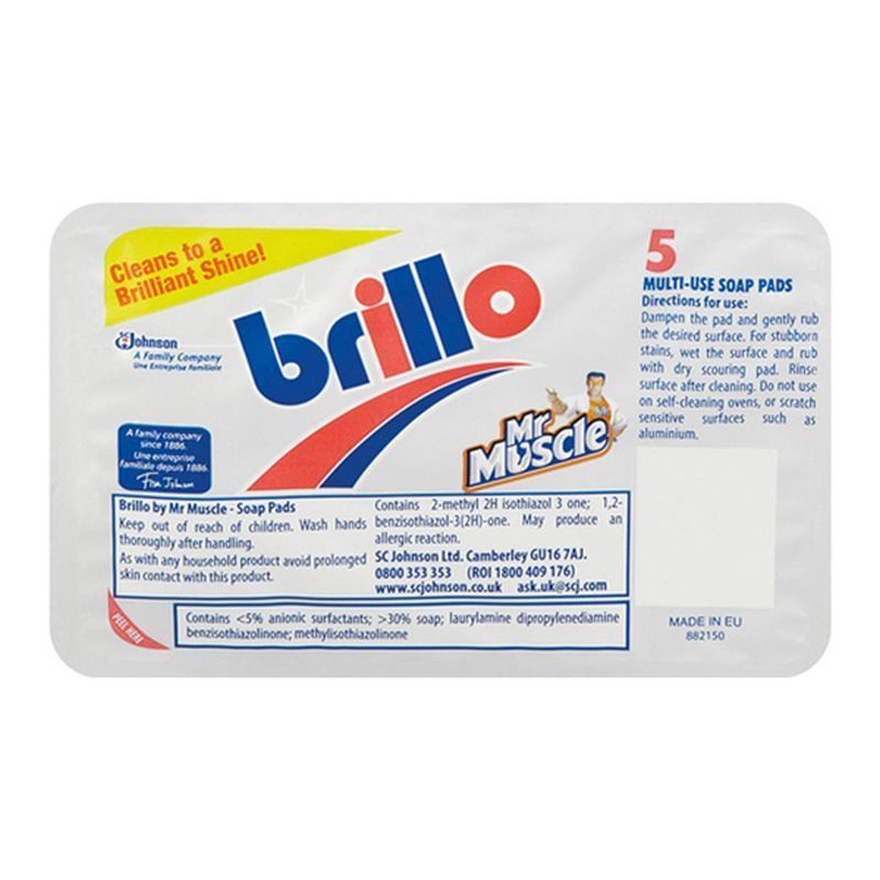 Mr Muscle Brillo Pads Multi Use Soap Pads 5 Pack