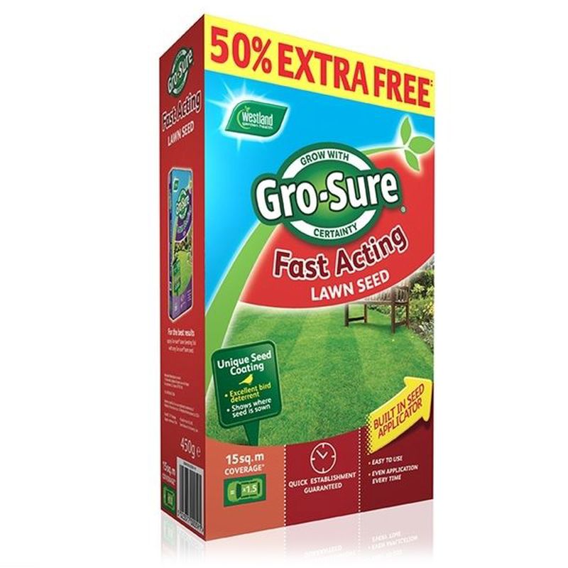 Westland Gro-Sure Fast Acting Lawn Seed 10 Sq Meters + 50% Extra Free