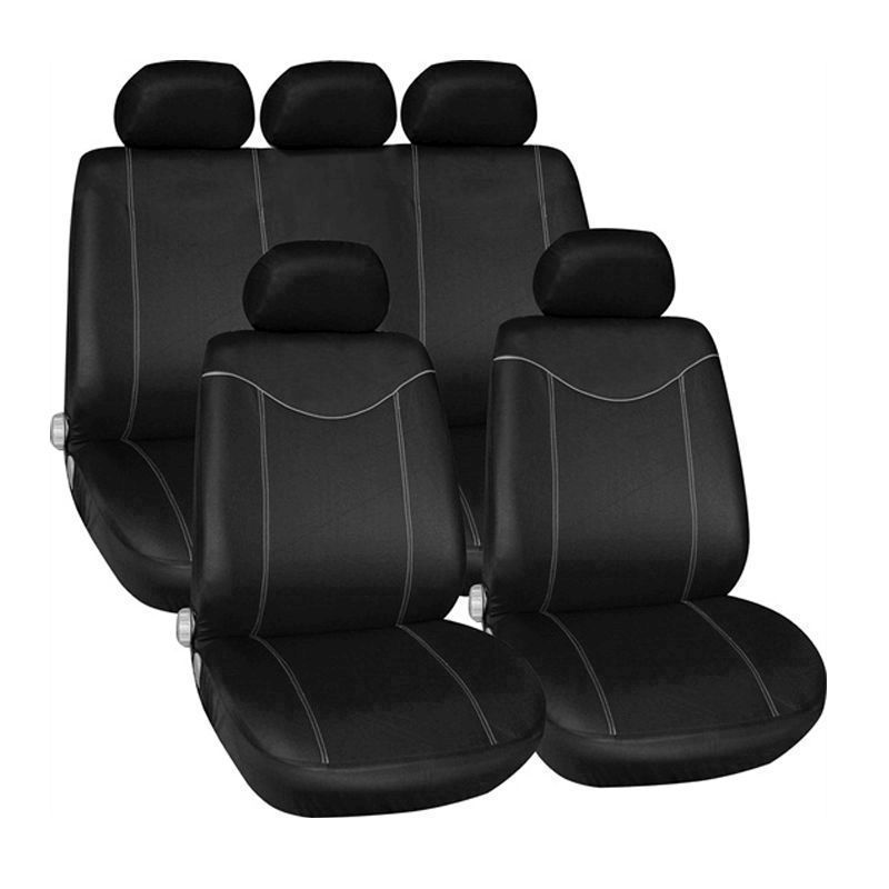 Streetwize 11 Piece Black Seat Cover Set With Grey Stitching