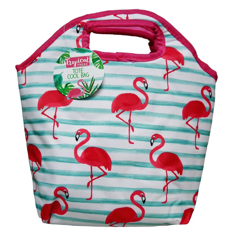 Lunch Tote Beach Picnic Cooler Bag - Flamingo Design
