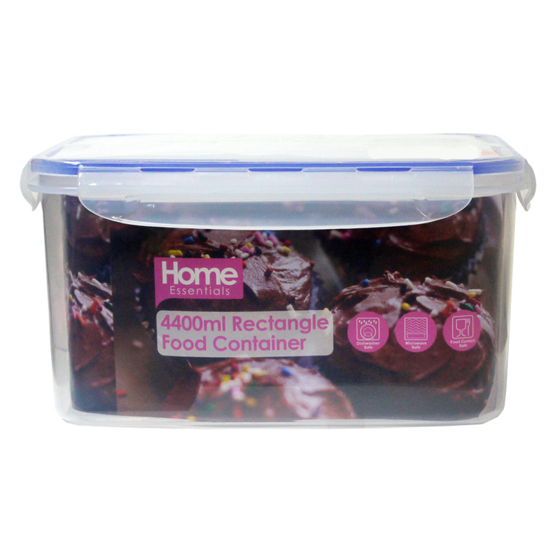 Plastic Food Container Rectangle 4.4 Litres - Clear Essentials by Kitchen Collection