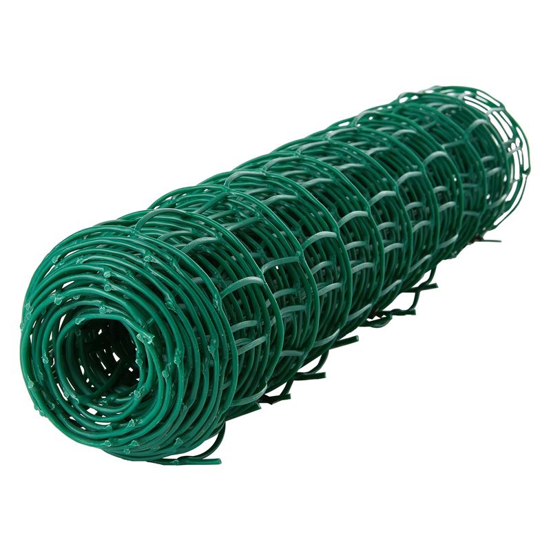 0.5m x 5m Plastic Coated Garden Wire Net Green 25mm