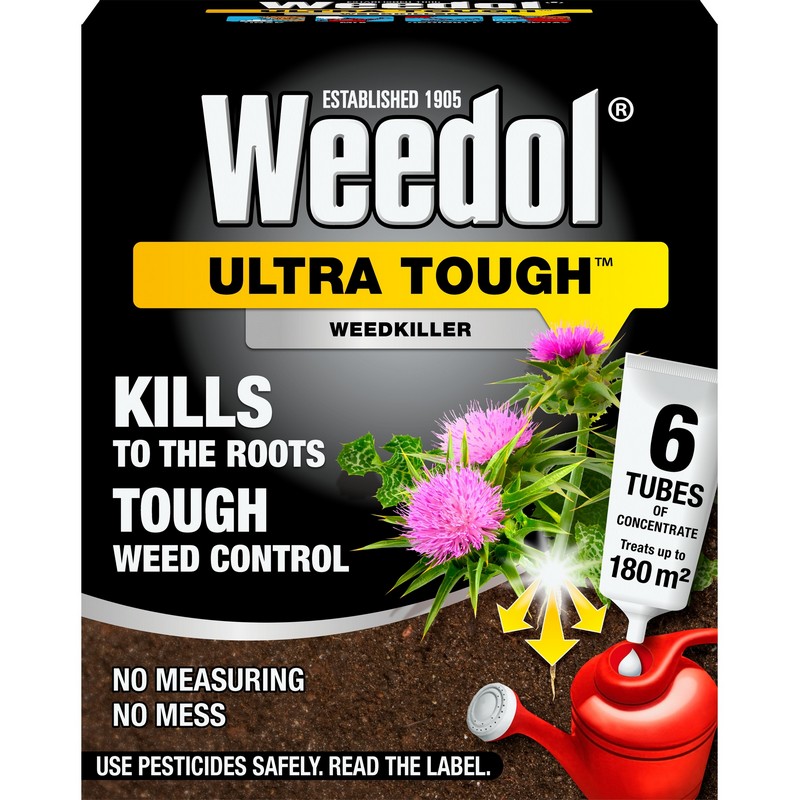 Weedol 6 Pack 25ml Ultra Tough Weed Killer Tubes - 180 Square Metres Coverage