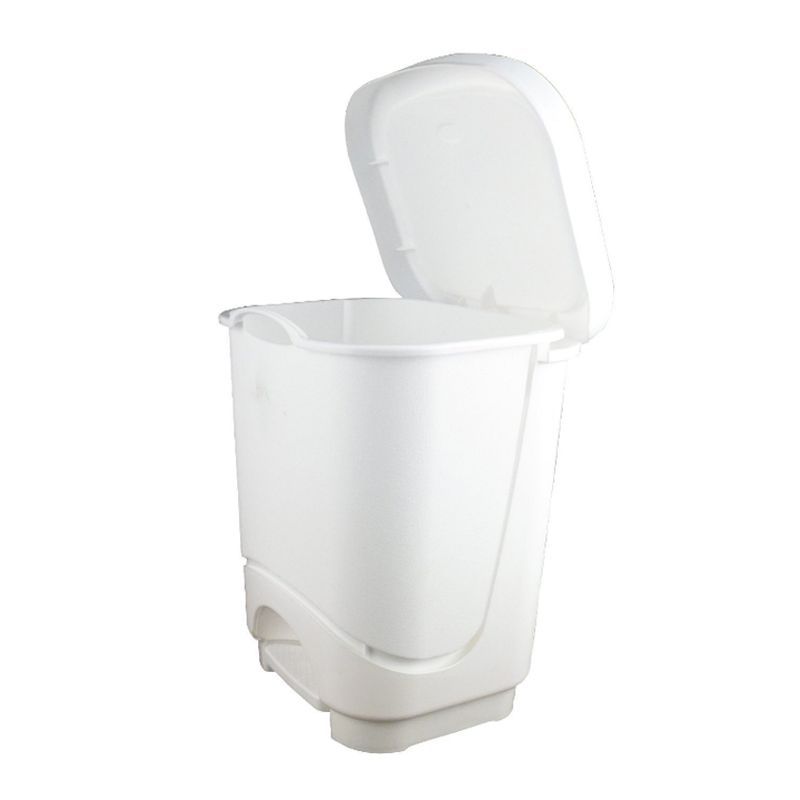 Plastic Bin Peddle Lid 8 Litres - White Essentials by Kitchen Collection