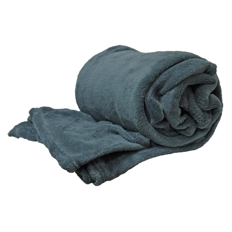 150 x 200cm Flannel Fleece Blanket Throw Dark Grey