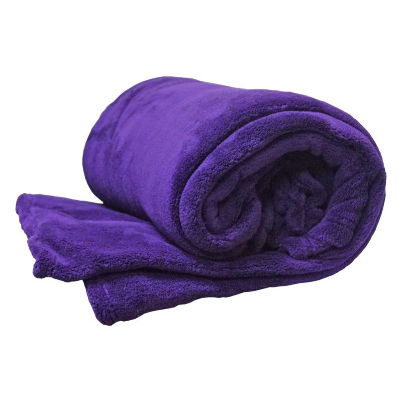 150 x 200cm Flannel Fleece Blanket Throw Purple