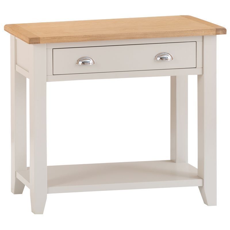 Elsing Console Table Pine Off-white 1 Shelf 1 Drawer