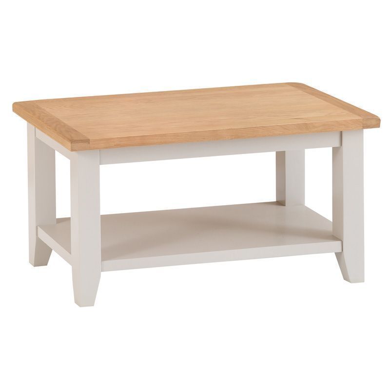 Elsing Coffee Table Pine Off-white 1 Shelf