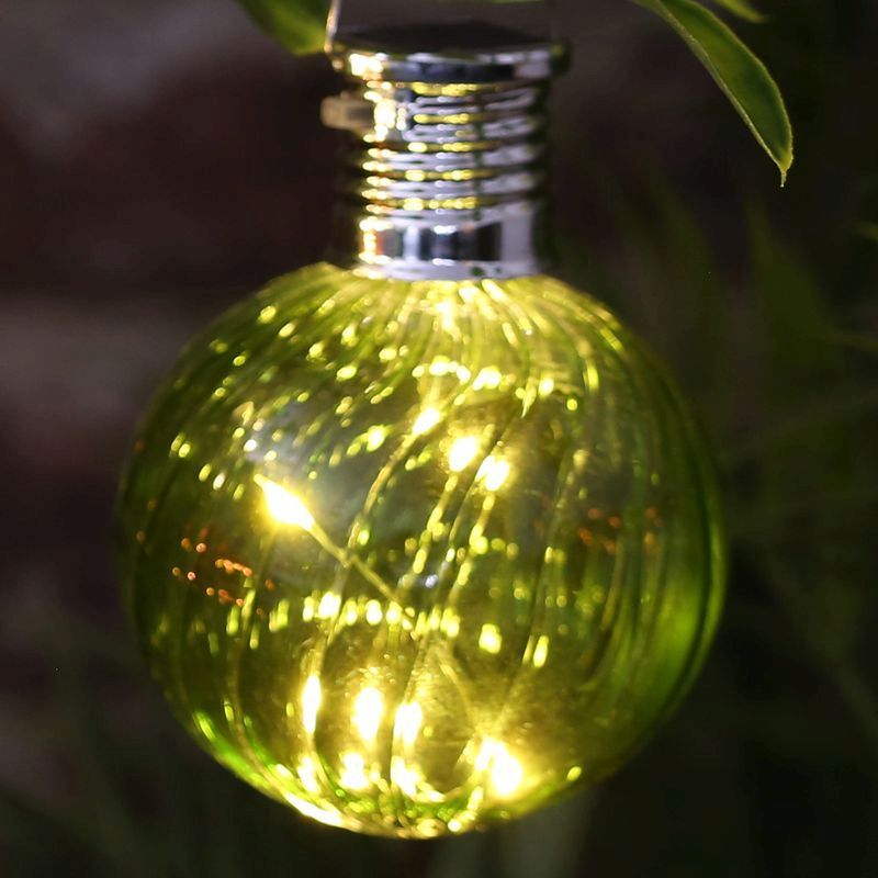 Bright Garden Solar Glass Bulb Light - Green